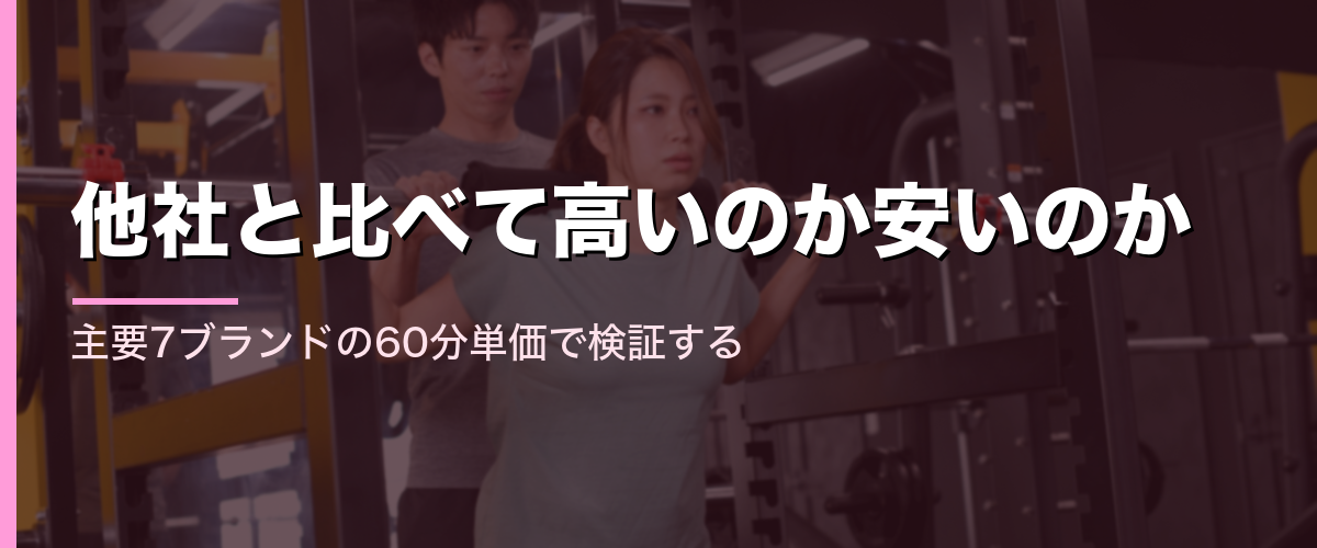 24/7Workoutと他社パーソナルジムの料金を比較するセクション見出し画像
